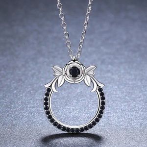 Black Spinel & Sterling Silver Necklace 10500